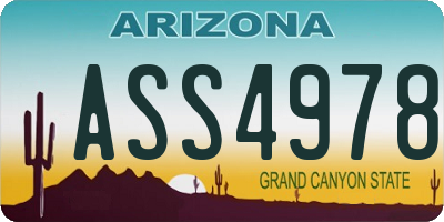 AZ license plate ASS4978