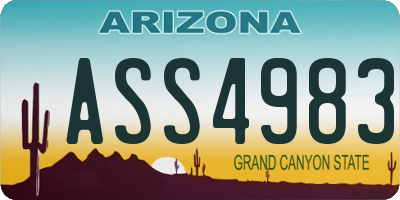 AZ license plate ASS4983