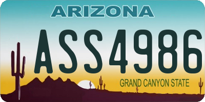 AZ license plate ASS4986