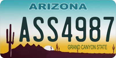 AZ license plate ASS4987
