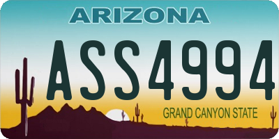 AZ license plate ASS4994