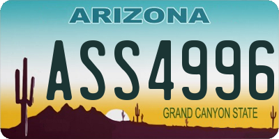 AZ license plate ASS4996