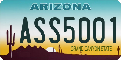 AZ license plate ASS5001