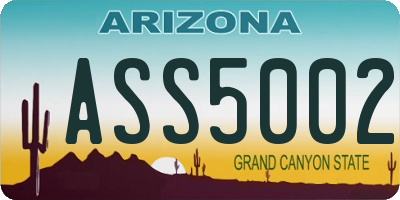 AZ license plate ASS5002