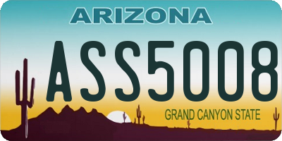 AZ license plate ASS5008