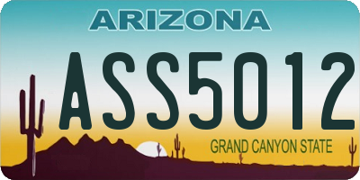 AZ license plate ASS5012
