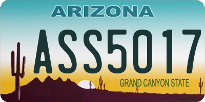 AZ license plate ASS5017