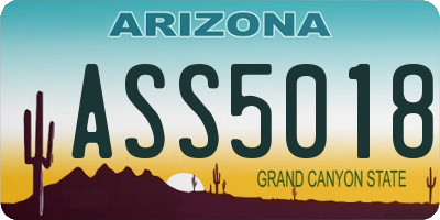 AZ license plate ASS5018