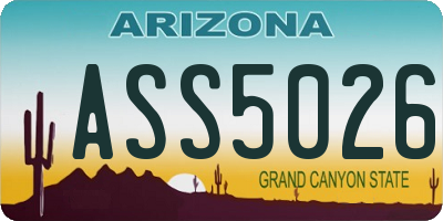 AZ license plate ASS5026