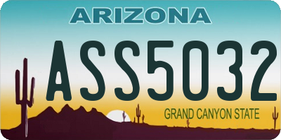 AZ license plate ASS5032
