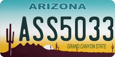 AZ license plate ASS5033