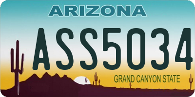 AZ license plate ASS5034