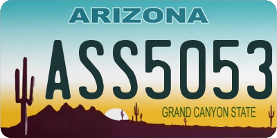 AZ license plate ASS5053