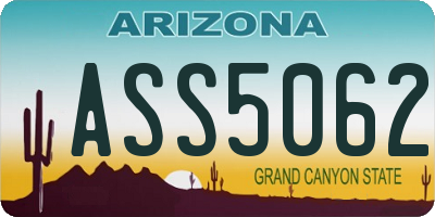 AZ license plate ASS5062