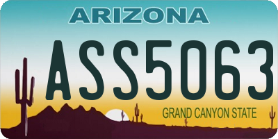 AZ license plate ASS5063