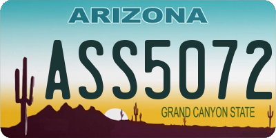 AZ license plate ASS5072