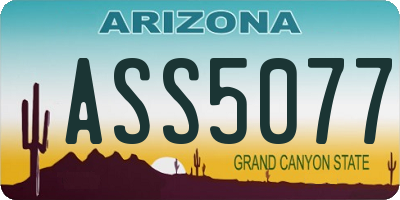 AZ license plate ASS5077