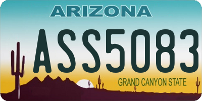 AZ license plate ASS5083