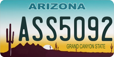 AZ license plate ASS5092