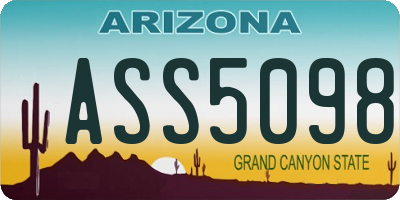 AZ license plate ASS5098