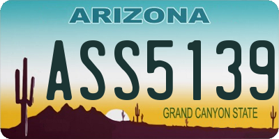 AZ license plate ASS5139