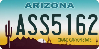 AZ license plate ASS5162