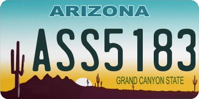 AZ license plate ASS5183