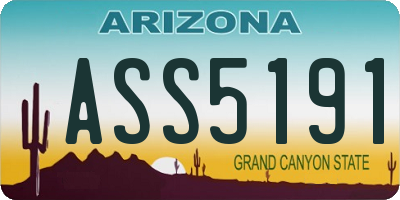 AZ license plate ASS5191