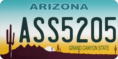 AZ license plate ASS5205