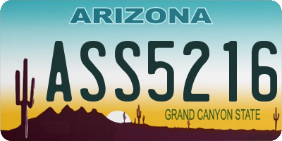 AZ license plate ASS5216