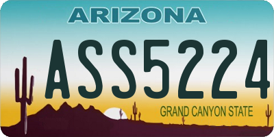 AZ license plate ASS5224