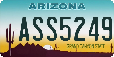 AZ license plate ASS5249