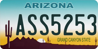 AZ license plate ASS5253