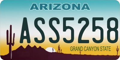 AZ license plate ASS5258