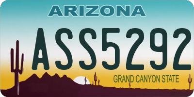 AZ license plate ASS5292