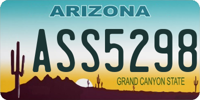 AZ license plate ASS5298