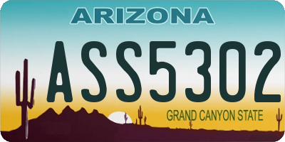 AZ license plate ASS5302