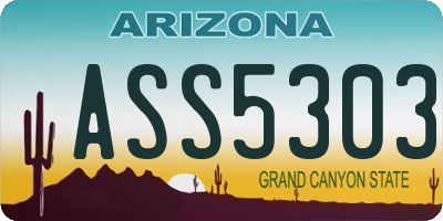 AZ license plate ASS5303
