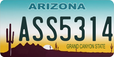 AZ license plate ASS5314