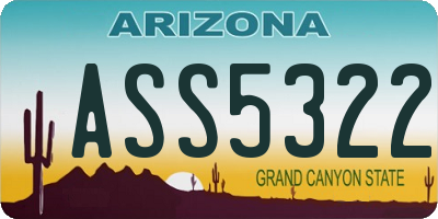AZ license plate ASS5322