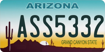 AZ license plate ASS5332