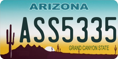 AZ license plate ASS5335