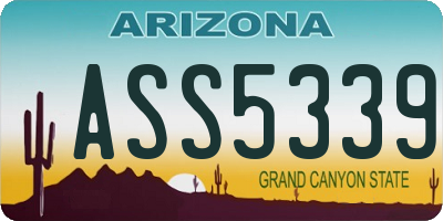 AZ license plate ASS5339