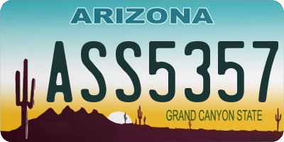 AZ license plate ASS5357