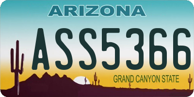 AZ license plate ASS5366