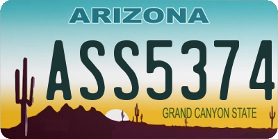 AZ license plate ASS5374
