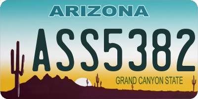 AZ license plate ASS5382