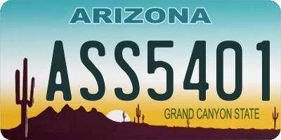AZ license plate ASS5401
