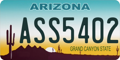 AZ license plate ASS5402