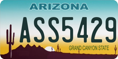AZ license plate ASS5429
